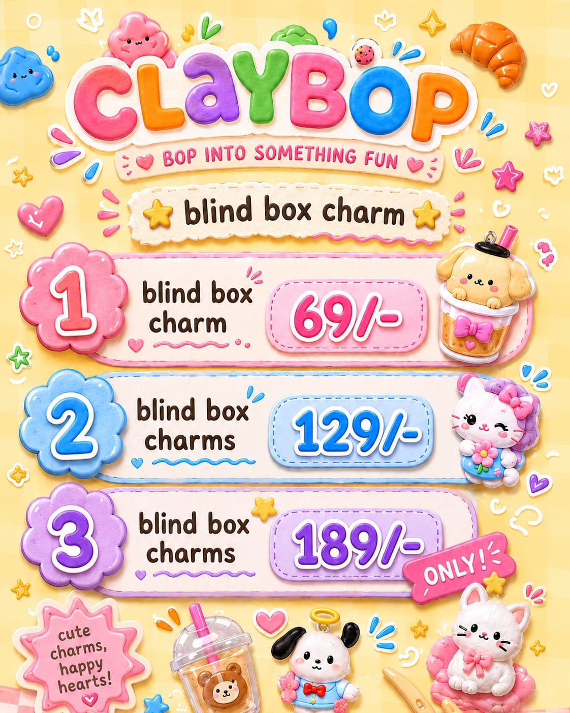 CLAYBOP Kawaii Blind Box Charm